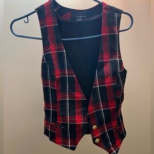 Twenty One Red and Black Plaid Vest